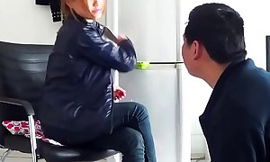 Chinese femdom hot act with feet on his face