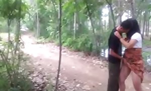 Chinese maid got permanent fuck in the forest