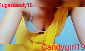 Sexy candy in saree naughty talks  loda pagal hojaiga