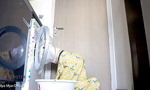 Myanmar Tiny Maid gets stuck in Surfactant Machine and is then Banged in her Ass detach from Behind