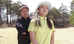 Open-air Sex, Two Japanese Girls Make Pornography Movie on a Golf Course. Sex, Squirt, Blowjob, Small Pussy