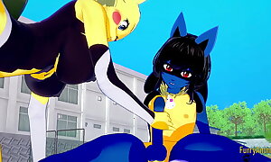 Pokemon Manga Flossy Yiff 3D - Lucario x Pikachu fixed sex - Japanese asian manga hentai game porn fervour