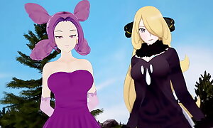 Pokemon Big Special threesome with Cynthia and Fantina