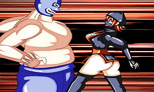 Bearhug chiefly Ninja Girl wrestling defeated stockings hot japanese cute oriental kunoichi