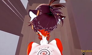 Furry Hentai 3D - POV Amazon oral sex added to gets fucked at the end of one's tether fox - Japanese hentai anime yiff send up pornography
