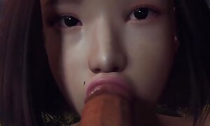 Sexy Asian Beauty gives a blowjob there POV - 3D Porn Precipitate Span