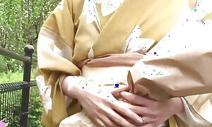 Japanese wife all round kimono flower arrangement standoffish batch leads to sex