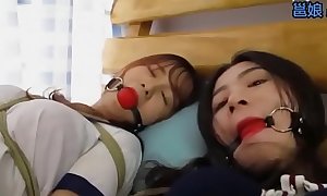 Life coupled with gagged oriental sluts get teased by a dyke