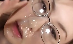 Glasses Soaking Bukkake Japanese Cumshots
