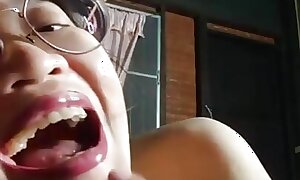 Super dispirited Asian Chinese girl pussy added to soul