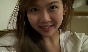 Unmitigated busty asian legal age teenager at one's disposal one's disposal domicile here toys