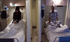 Brunette Japanese Plays with a Dude in the Hospital Before Railing a Heavy Toy